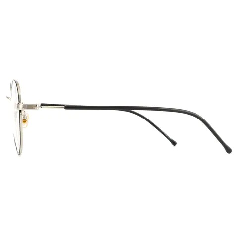 Oval Black Silver Eyeglasses