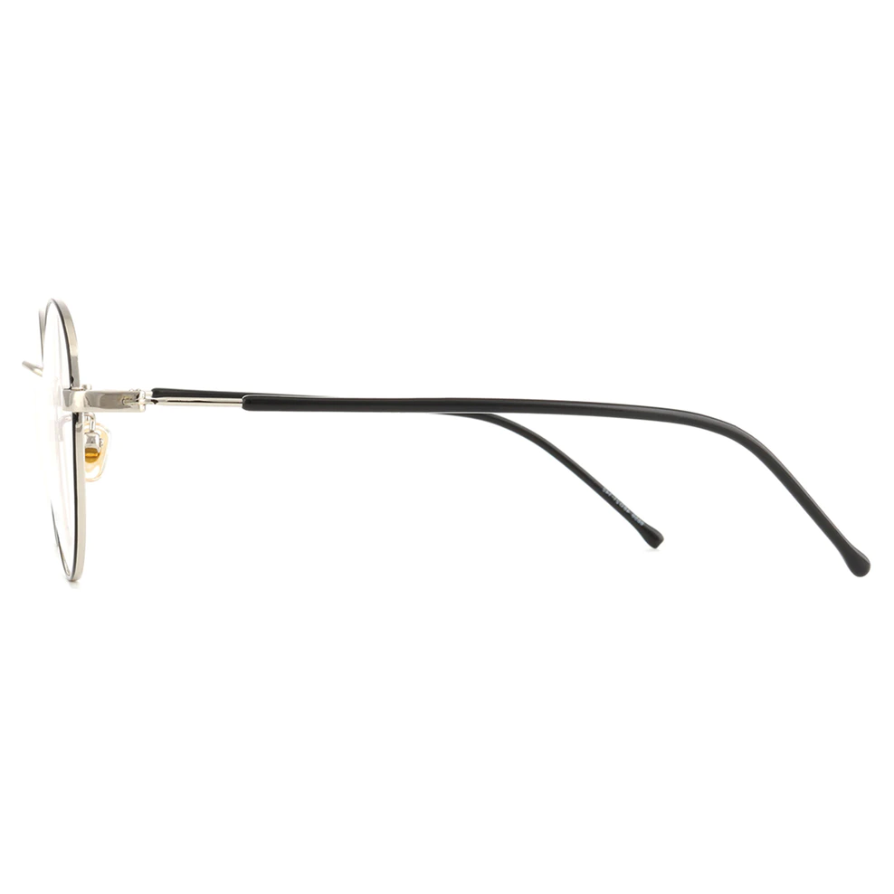 Oval Black Silver Eyeglasses