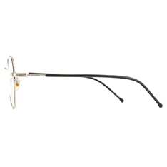 Oval Black Silver Eyeglasses