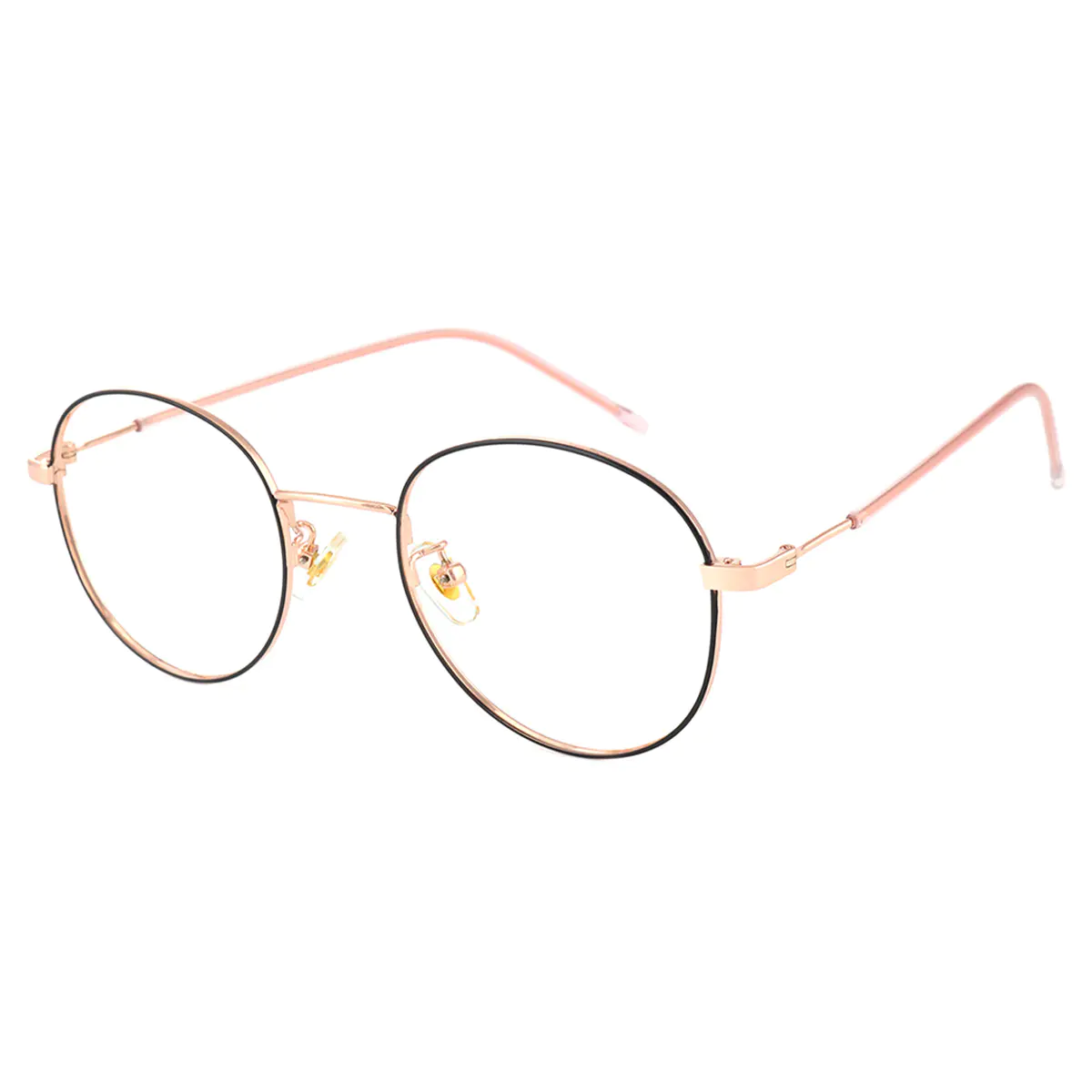 Oval Black Gold Eyeglasses