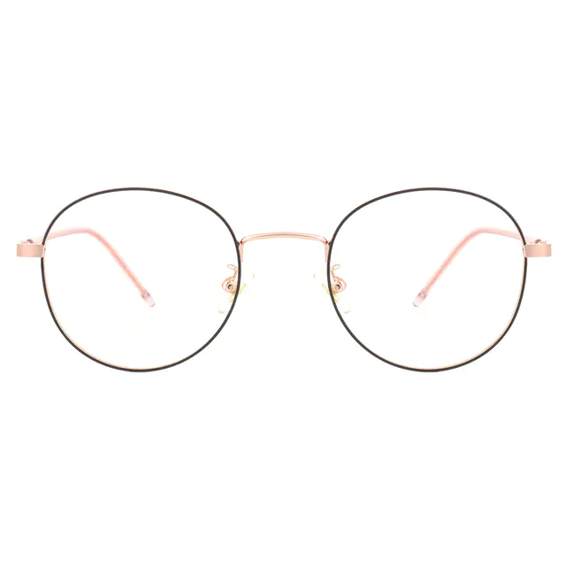 Oval Black/Gold Eyeglasses