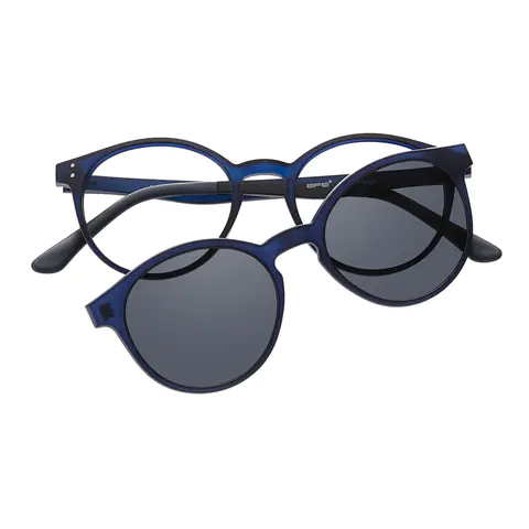 Round Blue Eyeglasses
