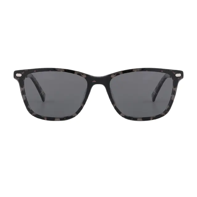 Square Ivory Clip-On Tortoiseshell Sunglasses