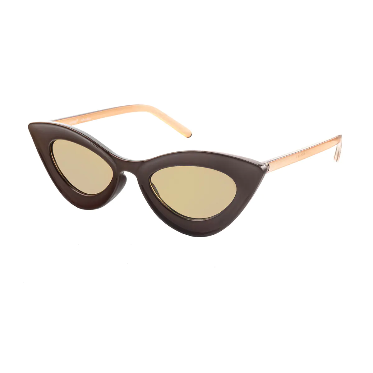 Cat-eye Transparent Brown Sunglasses