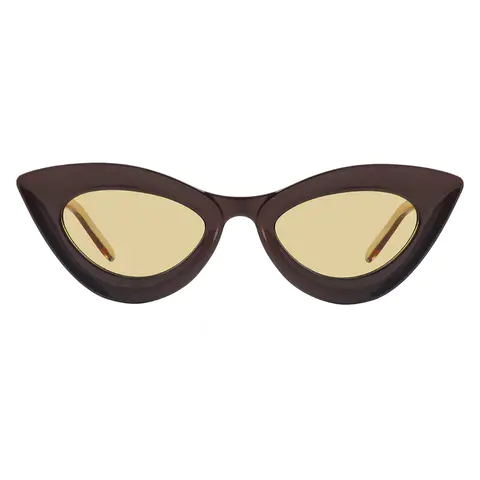 Cat-eye Transparent Brown Sunglasses