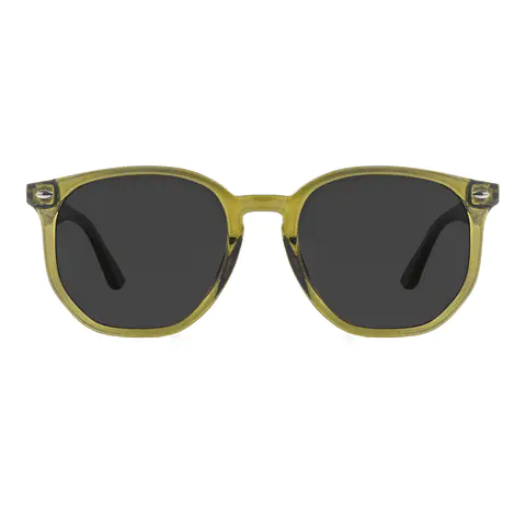 Square Transparent Brown Sunglasses