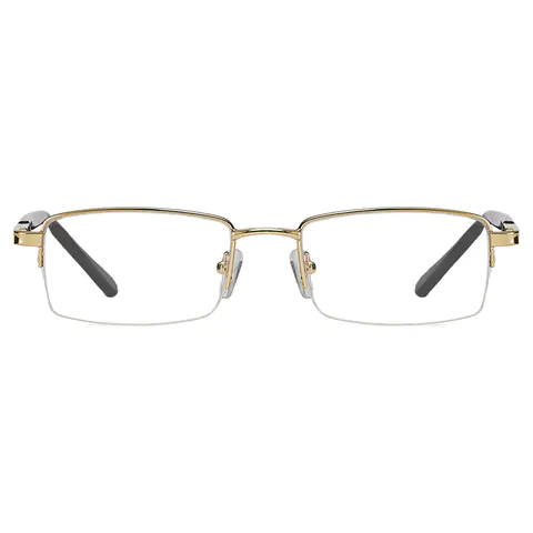 Rectangle Gold Eyeglasses