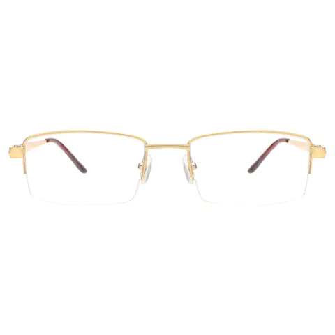 Rectangle Gold Eyeglasses