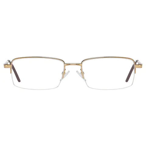 Rectangle Gold Eyeglasses