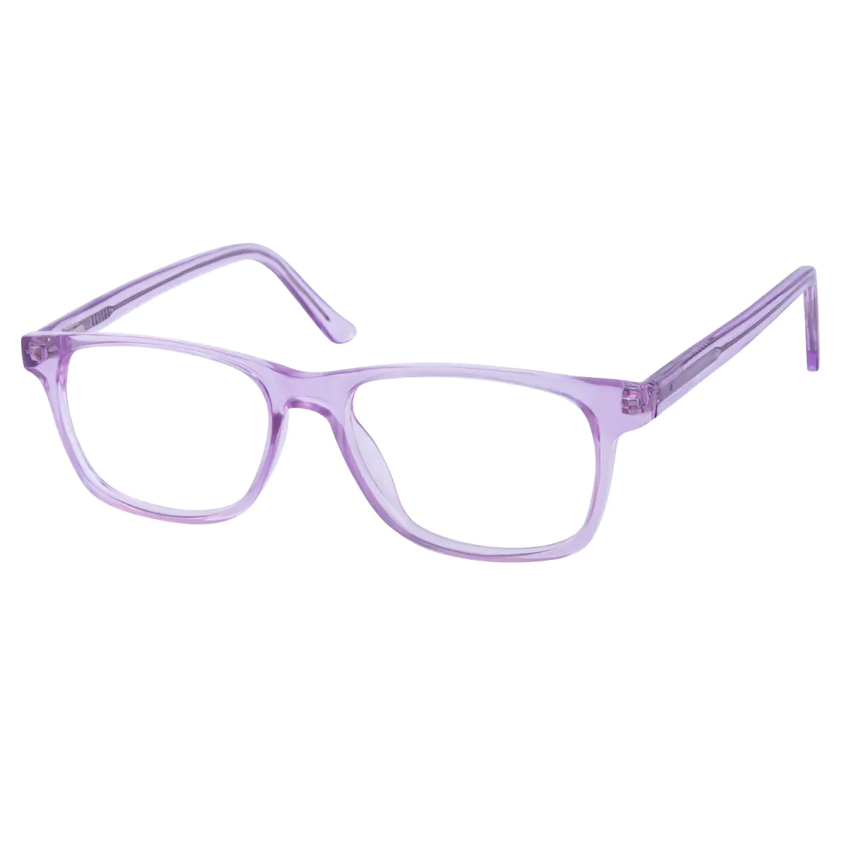 Rectangle Transparent Purple Eyeglasses