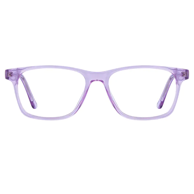 Rectangle Transparent Purple Eyeglasses