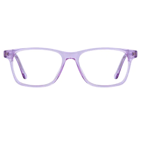 Rectangle Transparent Purple Eyeglasses