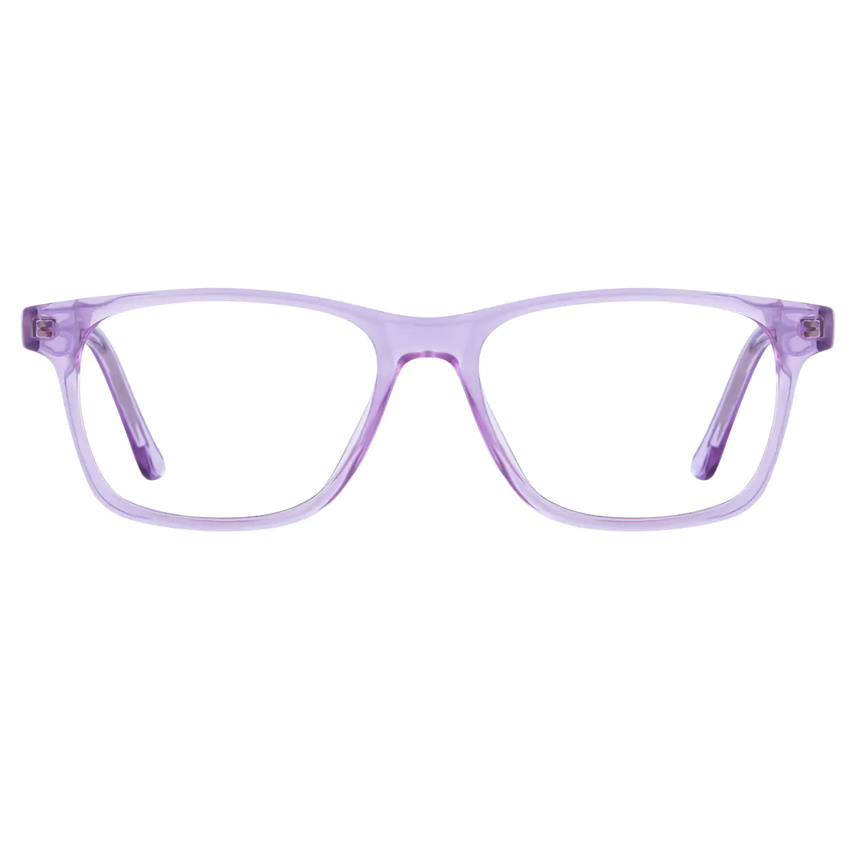 Rectangle Transparent Purple Eyeglasses