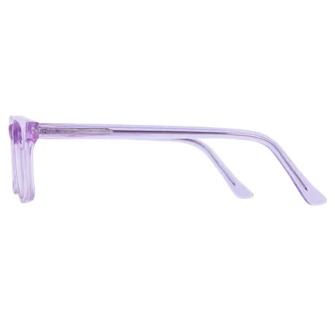 Rectangle Transparent Purple Eyeglasses