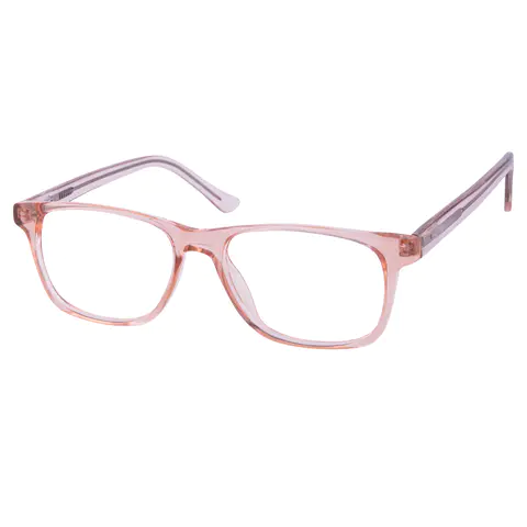 Rectangle Transparent Pink Eyeglasses