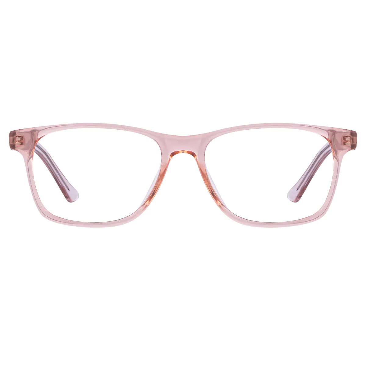 Rectangle Transparent Pink Eyeglasses