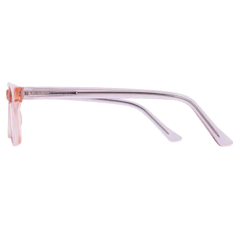 Rectangle Transparent Pink Eyeglasses