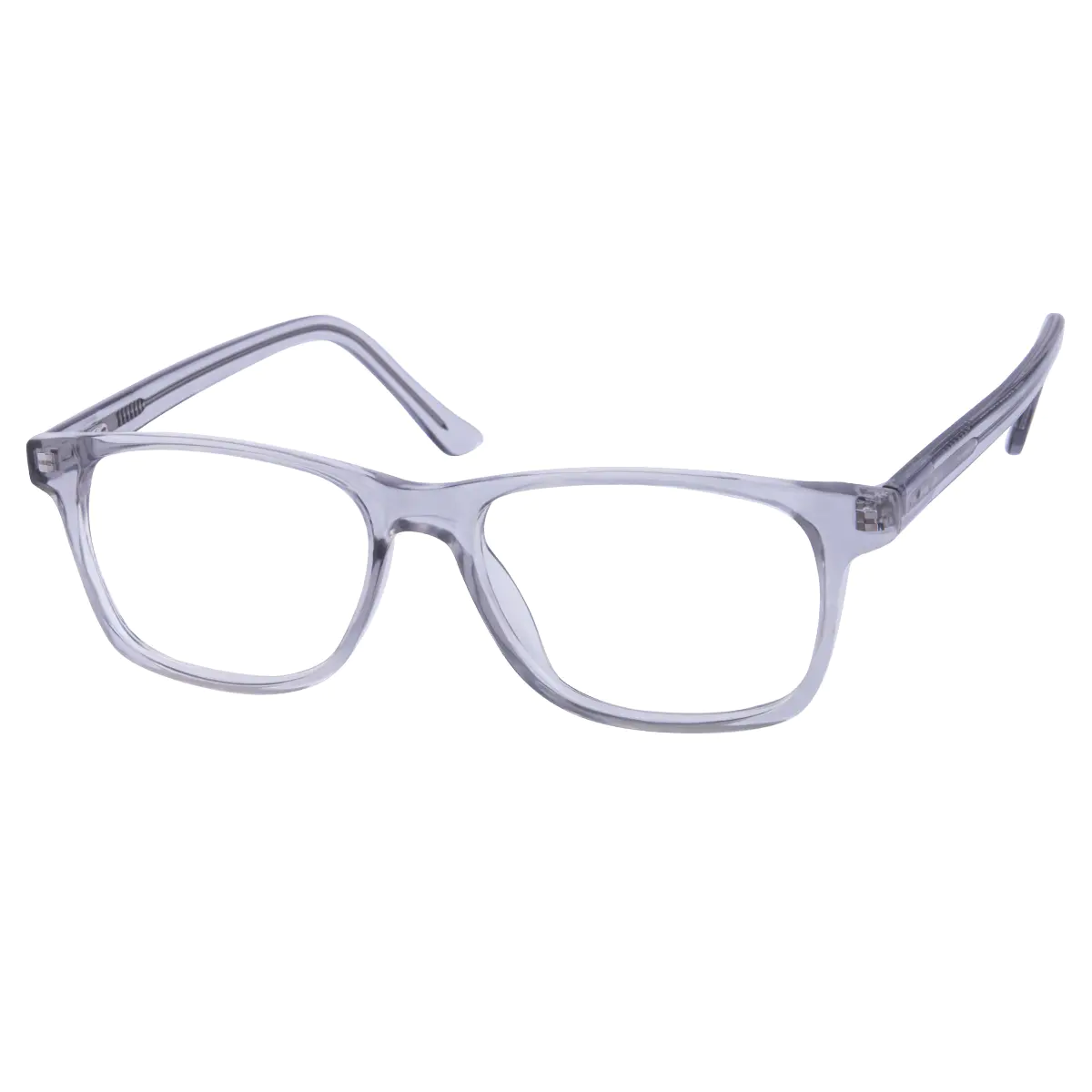 Rectangle Transparent Gray Eyeglasses