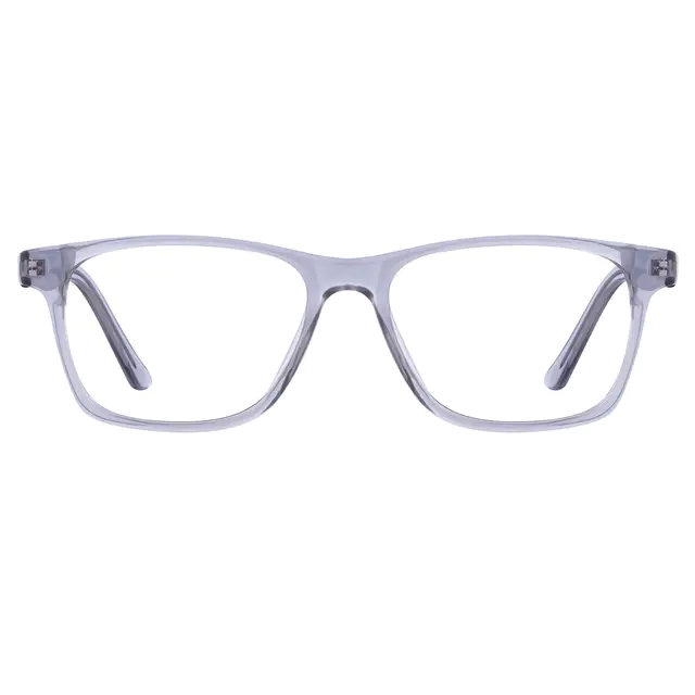 Rectangle Transparent Gray Eyeglasses