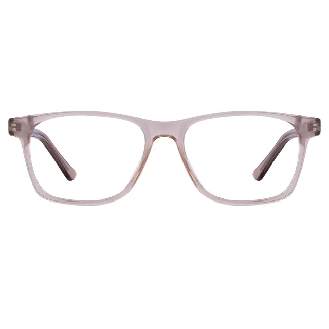 Rectangle Transparent Brown Eyeglasses
