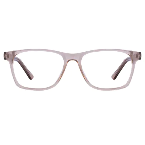 Rectangle Transparent Brown Eyeglasses