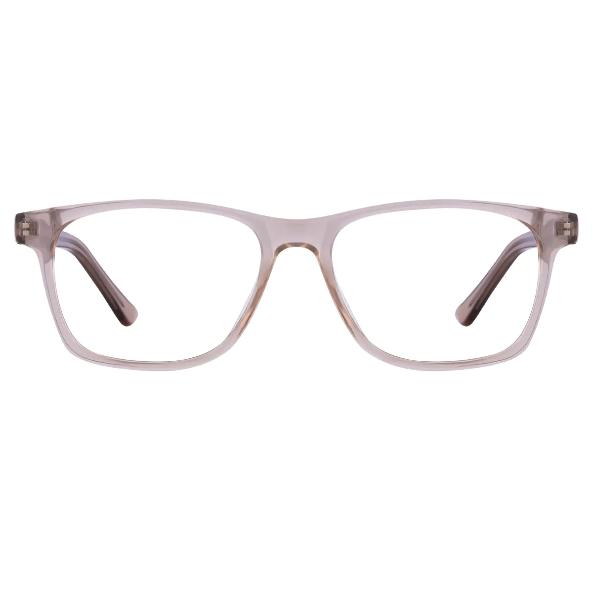 Rectangle Transparent Brown Eyeglasses