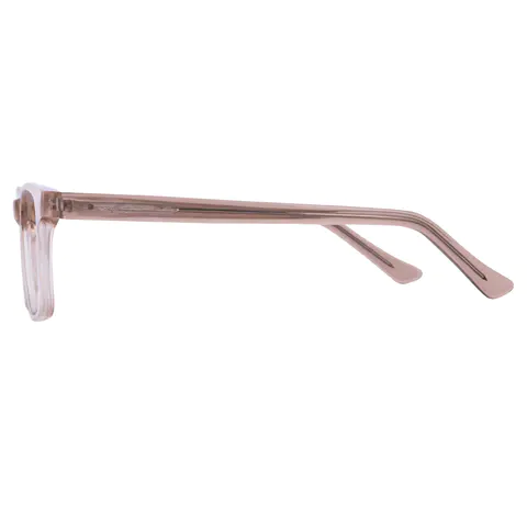 Rectangle Transparent Brown Eyeglasses