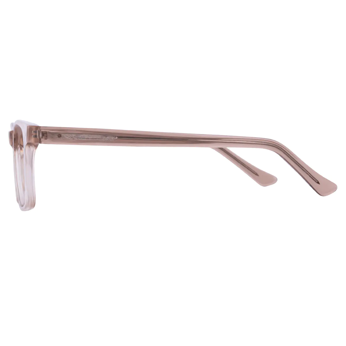 Rectangle Transparent Brown Eyeglasses