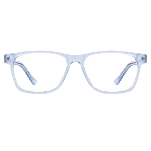 Rectangle Transparent Blue Eyeglasses