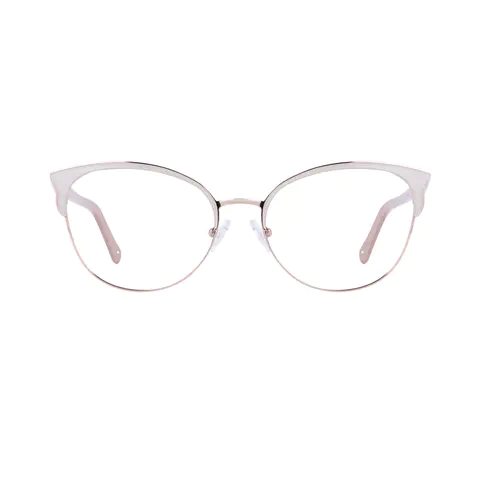 Cat-eye White/Gold Eyeglasses