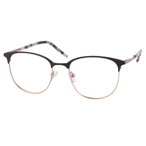 Browline Black Gold Eyeglasses