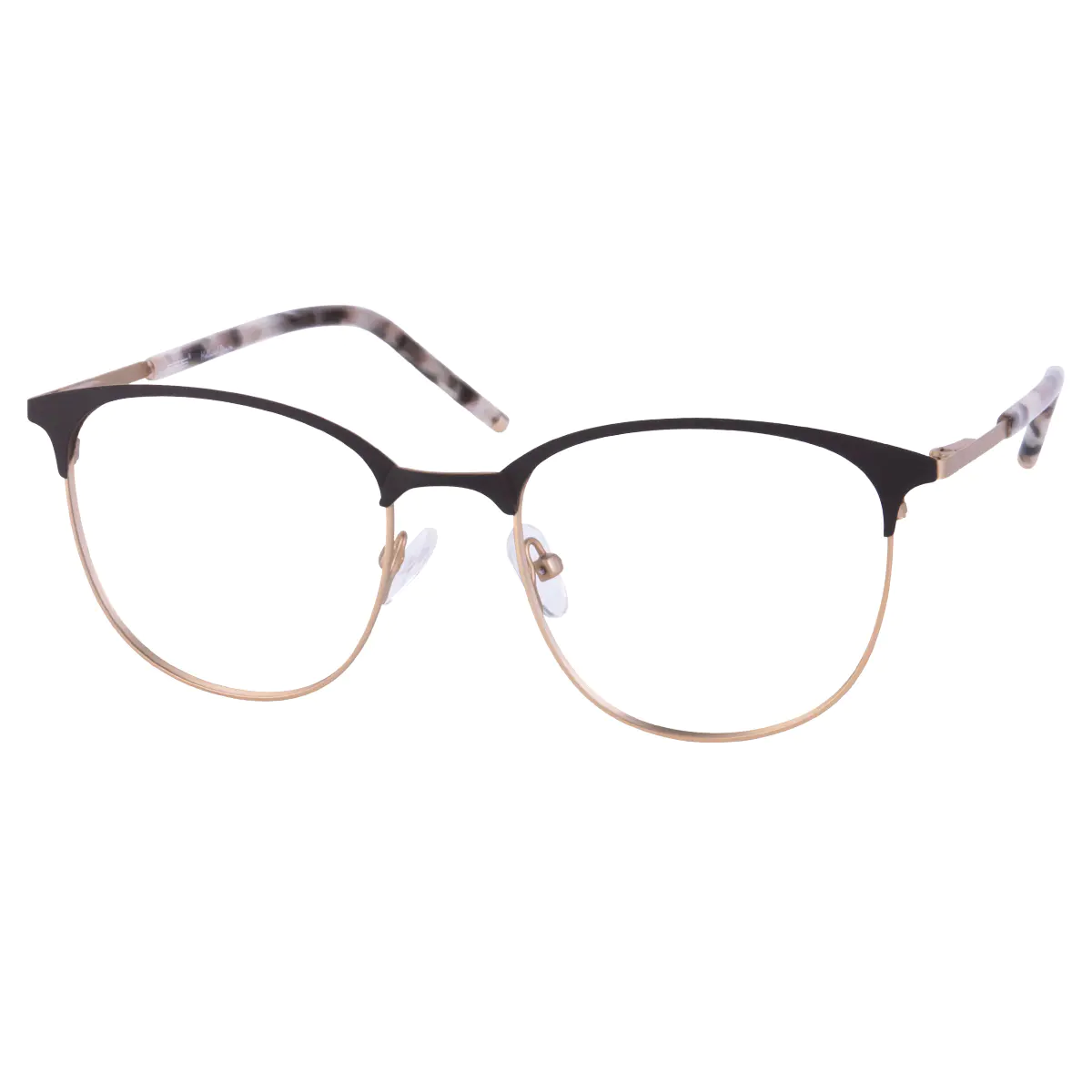Browline Black Gold Eyeglasses