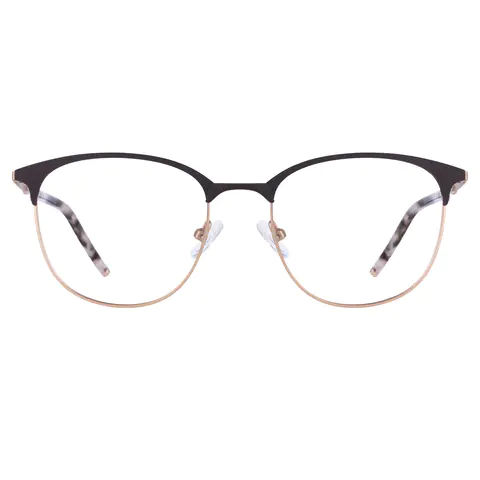 Browline Black Gold Eyeglasses