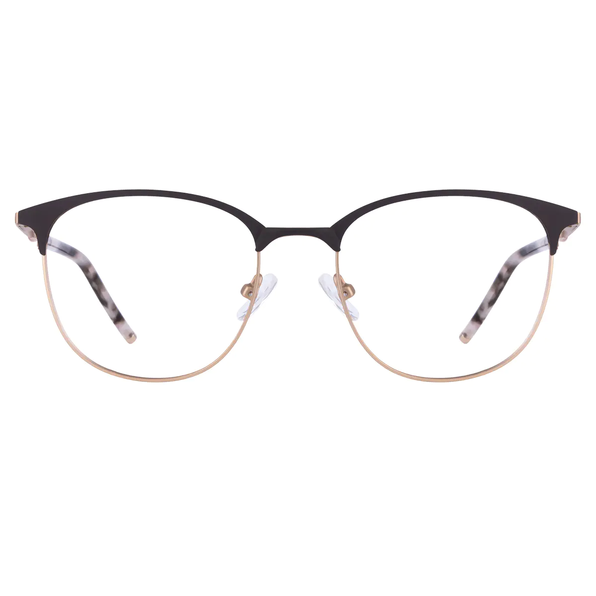 Browline Black Gold Eyeglasses