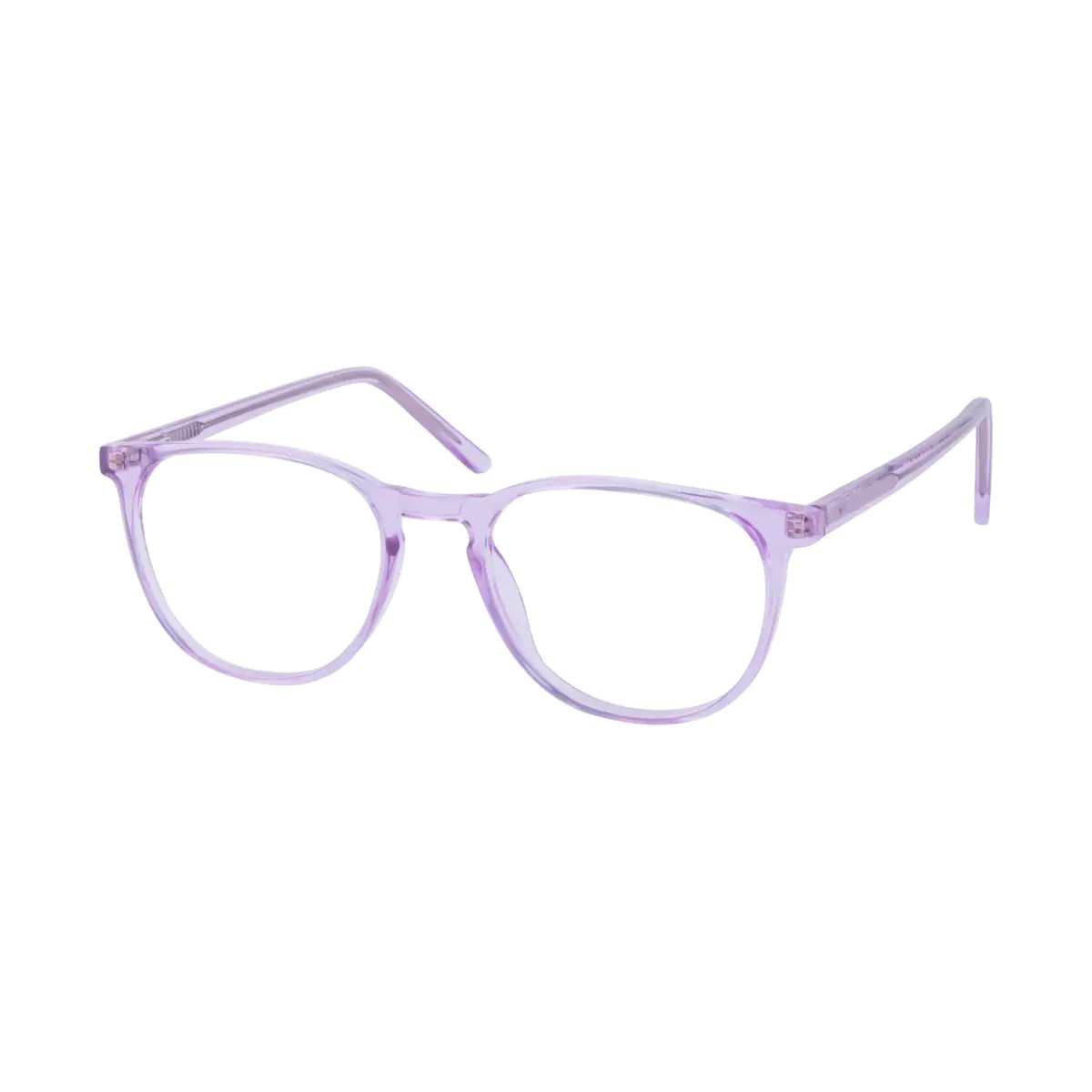 Round Transparent Purple Eyeglasses