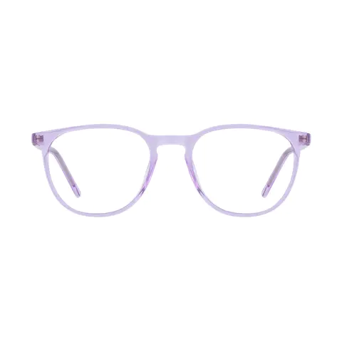 Round Transparent Purple Eyeglasses