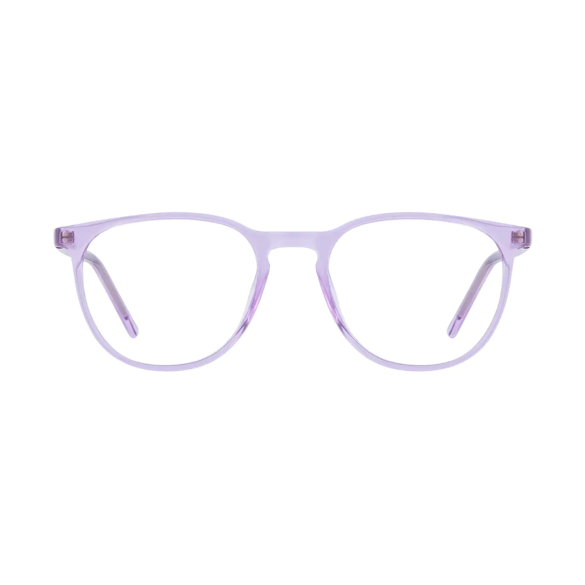 Round Transparent Purple Eyeglasses