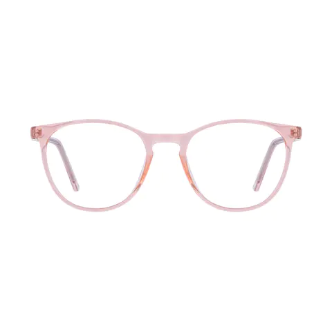 Round Transparent Pink Eyeglasses