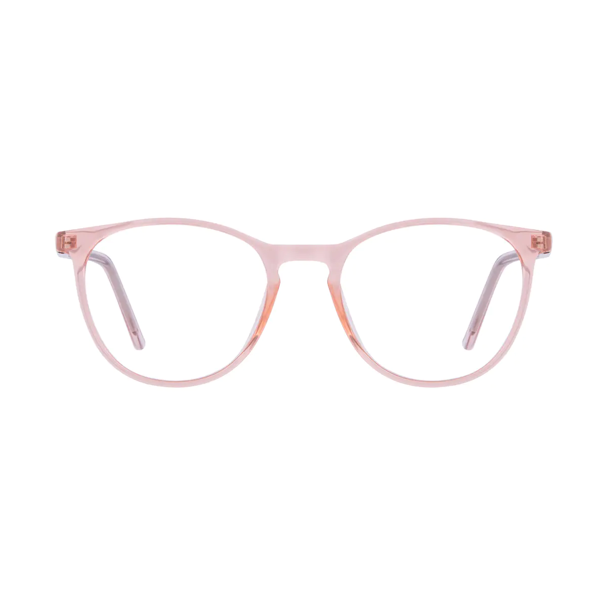 Round Transparent Pink Eyeglasses