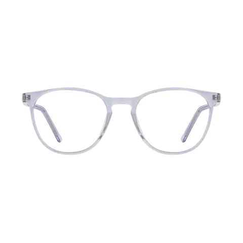 Round Transparent Gray Eyeglasses