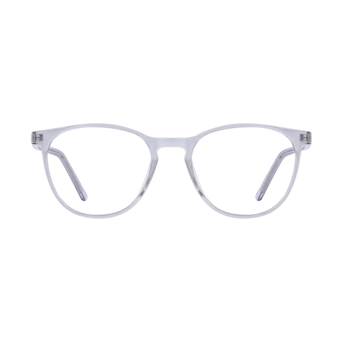 Round Transparent Gray Eyeglasses