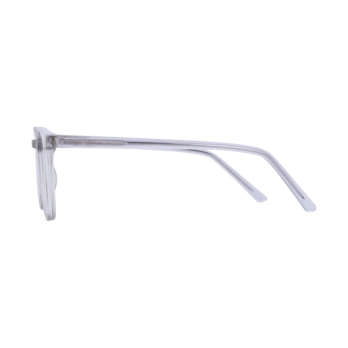 Round Transparent Gray Eyeglasses