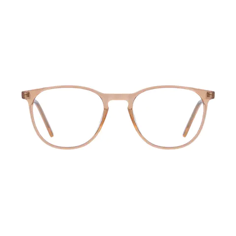 Round Transparent Brown Eyeglasses