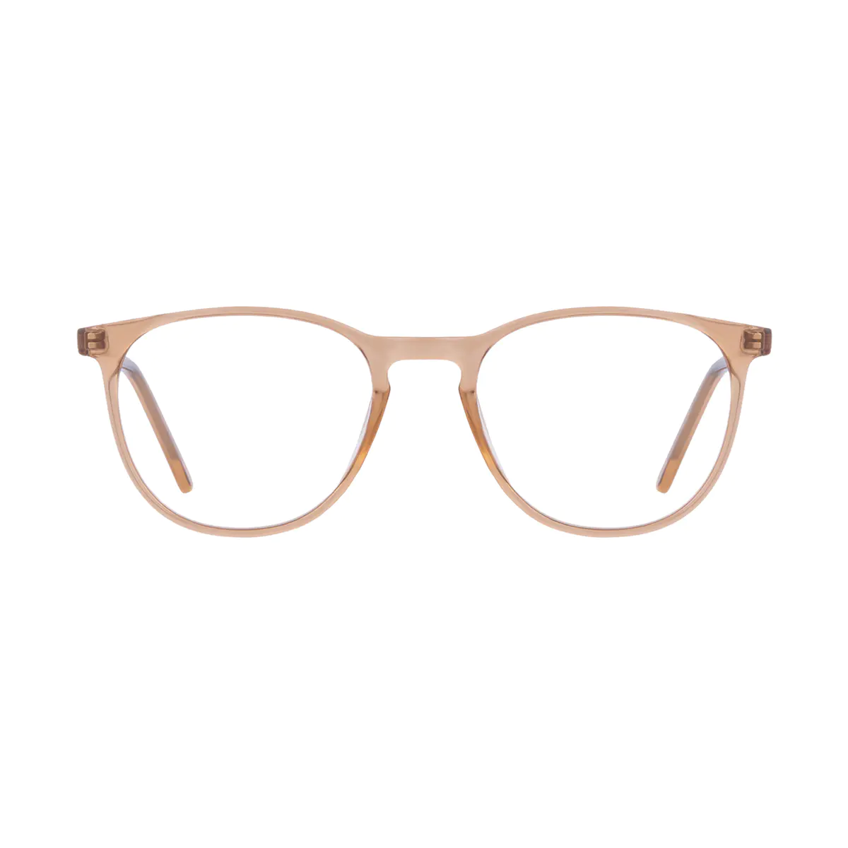 Round Transparent Brown Eyeglasses