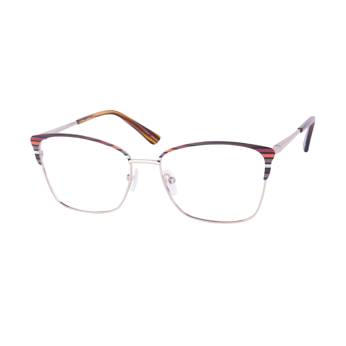 Browline Brown/Gold Eyeglasses