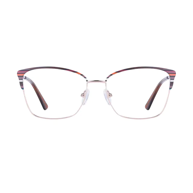 Cat-eye Brown/Gold Eyeglasses