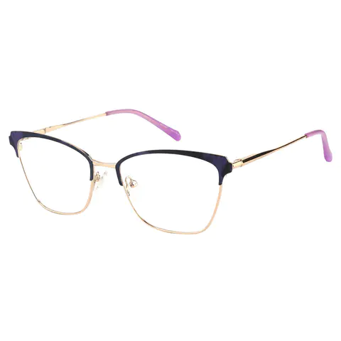 Square Purple/Gold Eyeglasses