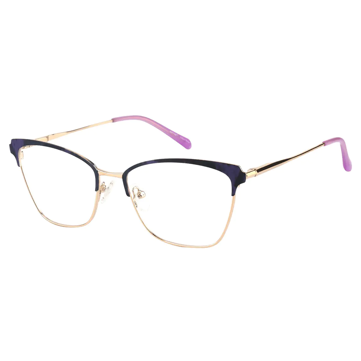 Square Purple/Gold Eyeglasses