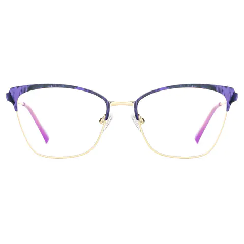 Square Purple/Gold Eyeglasses