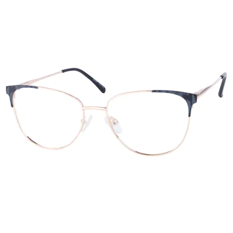 Browline Black Gold Eyeglasses